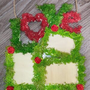 Рамка за снимки "Love" със скандинавски мъх