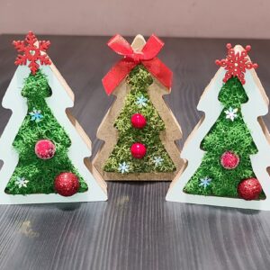 🌲 Дървени елхички със скандинавски мъх - мини размер