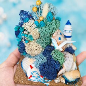 Морска декорация с естествени миди и скандинавски мъх Handmade by Pepy
